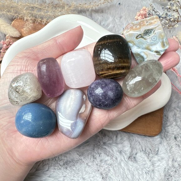 Set of 9 Crystal Tumbles - Picture 1 of 9